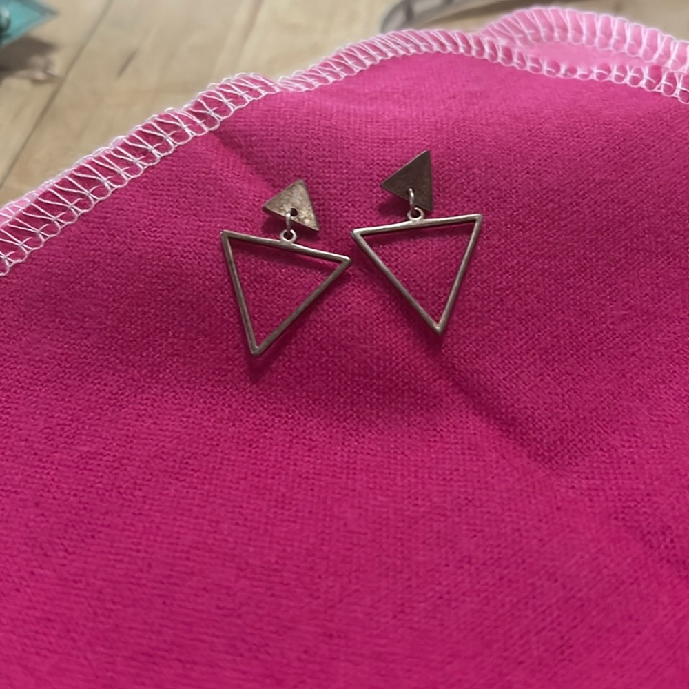 Triangle earrings made locally in Vermont
